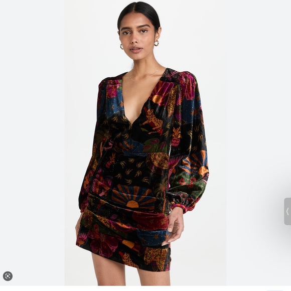 NWT Farm Rio Anthropologie Mini Crazy Mix Dress - Picture 3 of 11